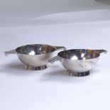 A pair of small provincial silver quaiches, maker's marks H & Co Ltd, length including handles