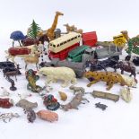 Various Dinky Toy vehicles and Britains farmyard animals (2 boxes)