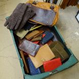 Leather purses, clutch bags, gloves etc