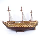 Replica of Santissima Trinidad, first rate ship of the line, Spanish flagship at Trafalgar, handmade