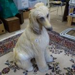 A life-size Continental ceramic model of an Afghan Hound dog, height 84cm, and a Coopercraft ceramic