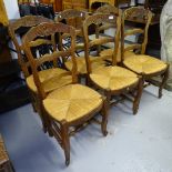 A set of 6 French oak ladder-back chairs