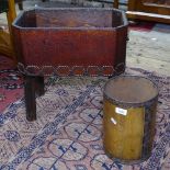 A bentwood wastepaper bin, and an embossed leather-covered jardiniere (no liner)
