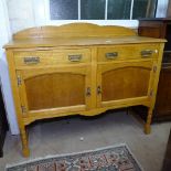 1920s light oak sideboard with fitted drawer and cupboards, W122cm, H100cm