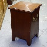 An Edwardian teak coal box, H49cm