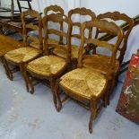 A set of 6 French oak ladder-back dining chairs