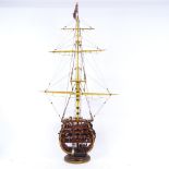A handmade cross-section of HMS Victory, height 73cm