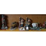 Blarney Stone Enterprises figures, and other leprechauns etc, tallest 25.5cm