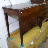 A Georgian mahogany single drop leaf table, on square tapered legs, W92cm, H71cm