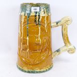 A large French Sars Poteries Festival De La Poterie giant Exhibition pottery tankard, mark on