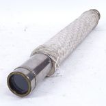 A rope-bound nickel plate Navy telescope by Gieves Ltd