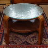 A 1930s Art Deco modernist 2-tier coffee table, W75cm, H46cm