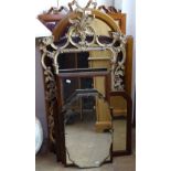 A collection of 9 various framed mirrors