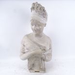 A ceramic/plaster bust of Madame Recamier, height 64cm
