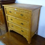 A small pine 3-drawer chest, W76cm