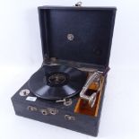 An Edison Bell Discaphone wind-up gramophone