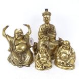 4 Chinese brass figural ornaments, largest height 26cm (4)