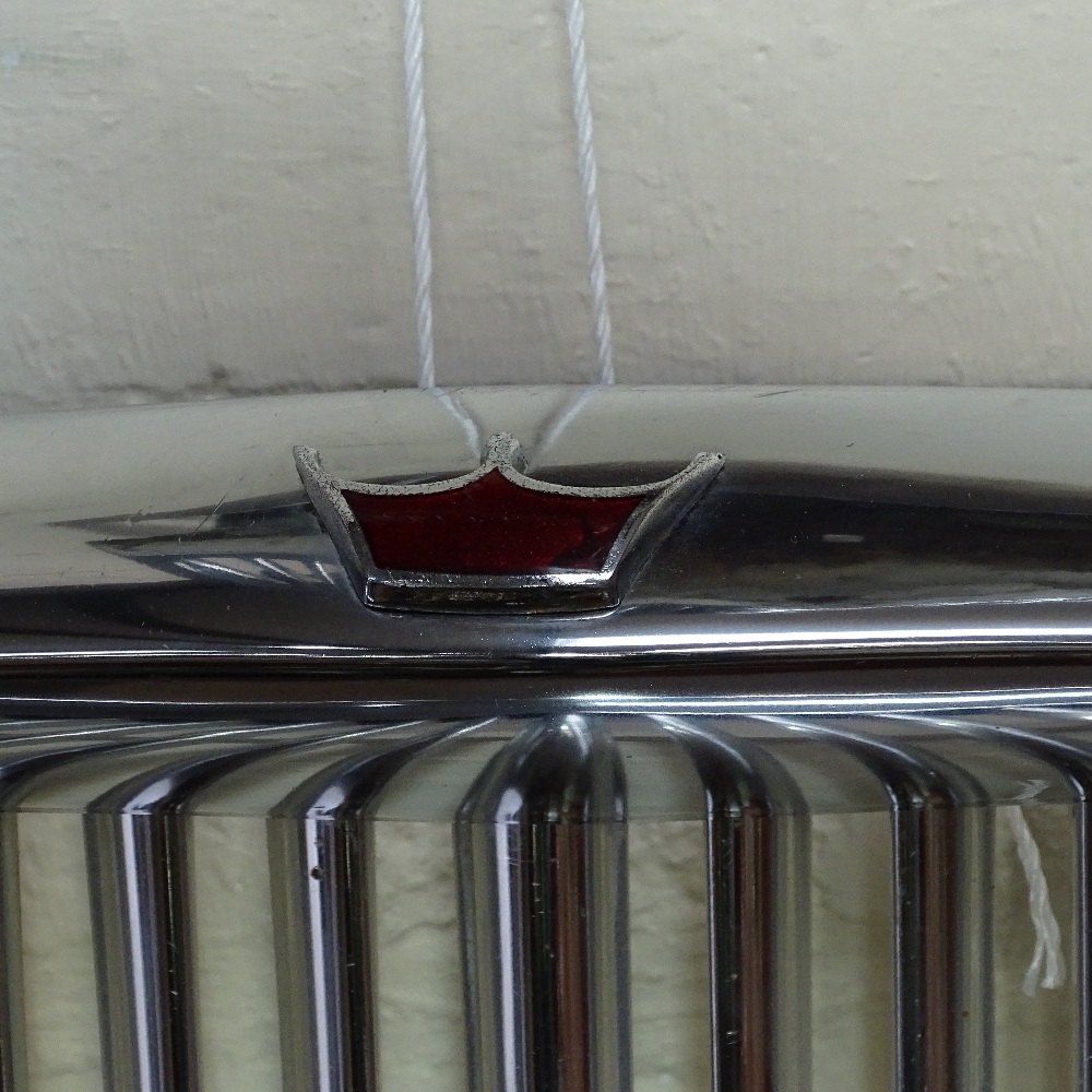A Vintage chrome Austin Vanden Plas Princess Classic car radiator grille, with red enamel crown - Image 2 of 2