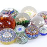 Various glass paperweights, including Caithness, Isle of Wight, and Perthshire