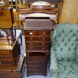 2 small mahogany chests of drawers, and Edwardian kidney-shaped tea tray, button-footstool etc