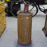 A bergere cylindrical stick stand, W68cm