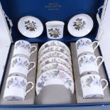 A Royal Worcester June Garland fine bone china coffee service for 6, boxed, and another Royal