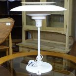 A mid-century design painted metal table lamp (working order), H49cm