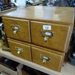 2 Vintage oak medical stationery filing chests of drawers, by H K Lewis & Co of London, W40cm,