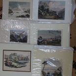 A box of mounted hand coloured prints
