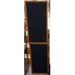 A pair of Electrosound teak-framed floor standing loudspeakers, H71cm, W36cm, D32cm