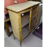 A Victorian bamboo-framed bookcase with 2 glazed doors, W84cm, H104cm