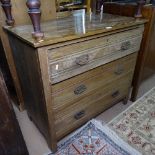 An Edwardian oak 3-drawer chest, W92cm, H83cm