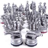 A Danbury Mint pewter Trafalgar chess set