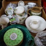 Various ceramics, including Copeland Spode jug, Portmeirion Parian jug, Royal Worcester floral tea