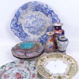 Chinese vases and plate, Victorian tureen stand etc