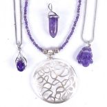 A collection and amethyst set jewellery