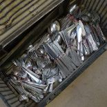 A large quantity of mixed plated cutlery