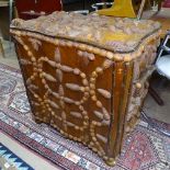 A Continental Folk Art pine chest, decorated with nuts and pine cones, W80cm, H80cm