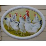 Clive Fredriksson, oil on board, chickens, signed and dated 52cm x 72cm, framed