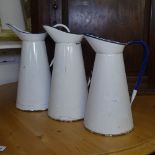 3 large enamel water jugs