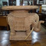 A rattan elephant table, H55cm