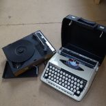 A Vintage Fidelity record player, and a Brother Deluxe 800 portable typewriter (2)