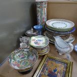 Decorated plates, icon, cruet etc