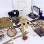 Various interesting collectables and jewellery, including silver necklace, ladies wristwatches,