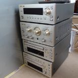 A TEAC 500 4-section stacking Hi-Fi system, comprising AM/FM tuner, 50 watt amplifier, CD player,