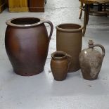 4 various glazed jars