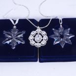 2 Swarovski Crystal pendants, boxed, and another