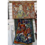 3 modern machine embroidered tapestries