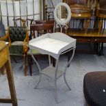 A campaign style painted metal washstand, W56cm