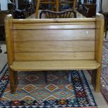 A small Victorian pine pew, W107cm